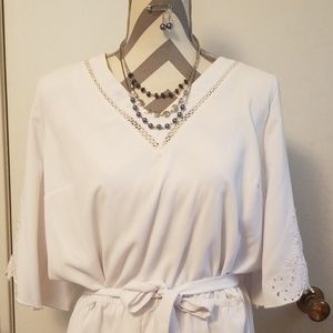 Kaari Blue white shorts romper XL